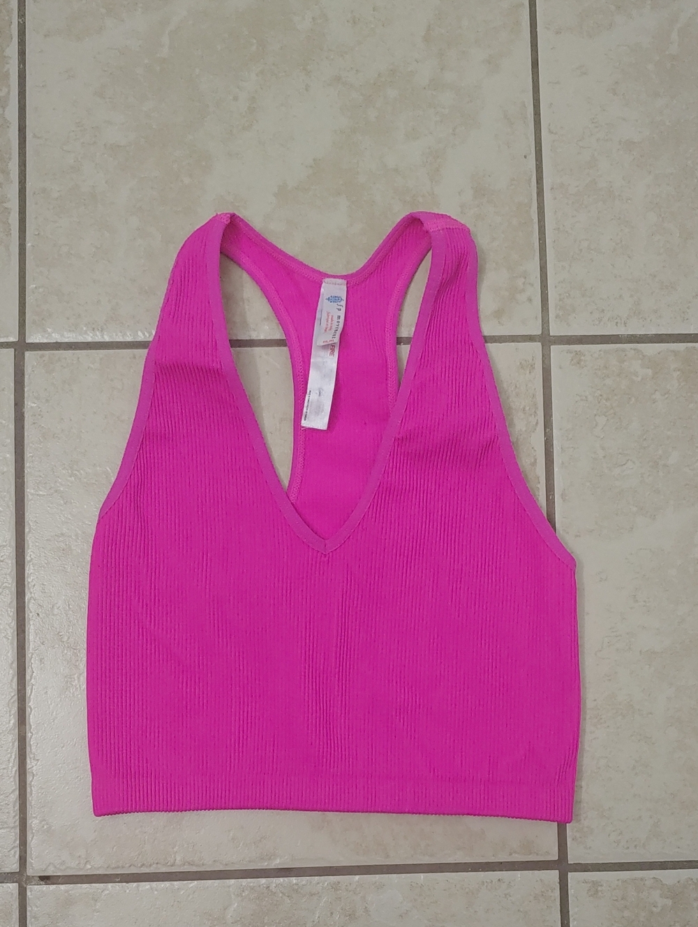 Free People Movement Pink Ribbed Sports Bra Women's M